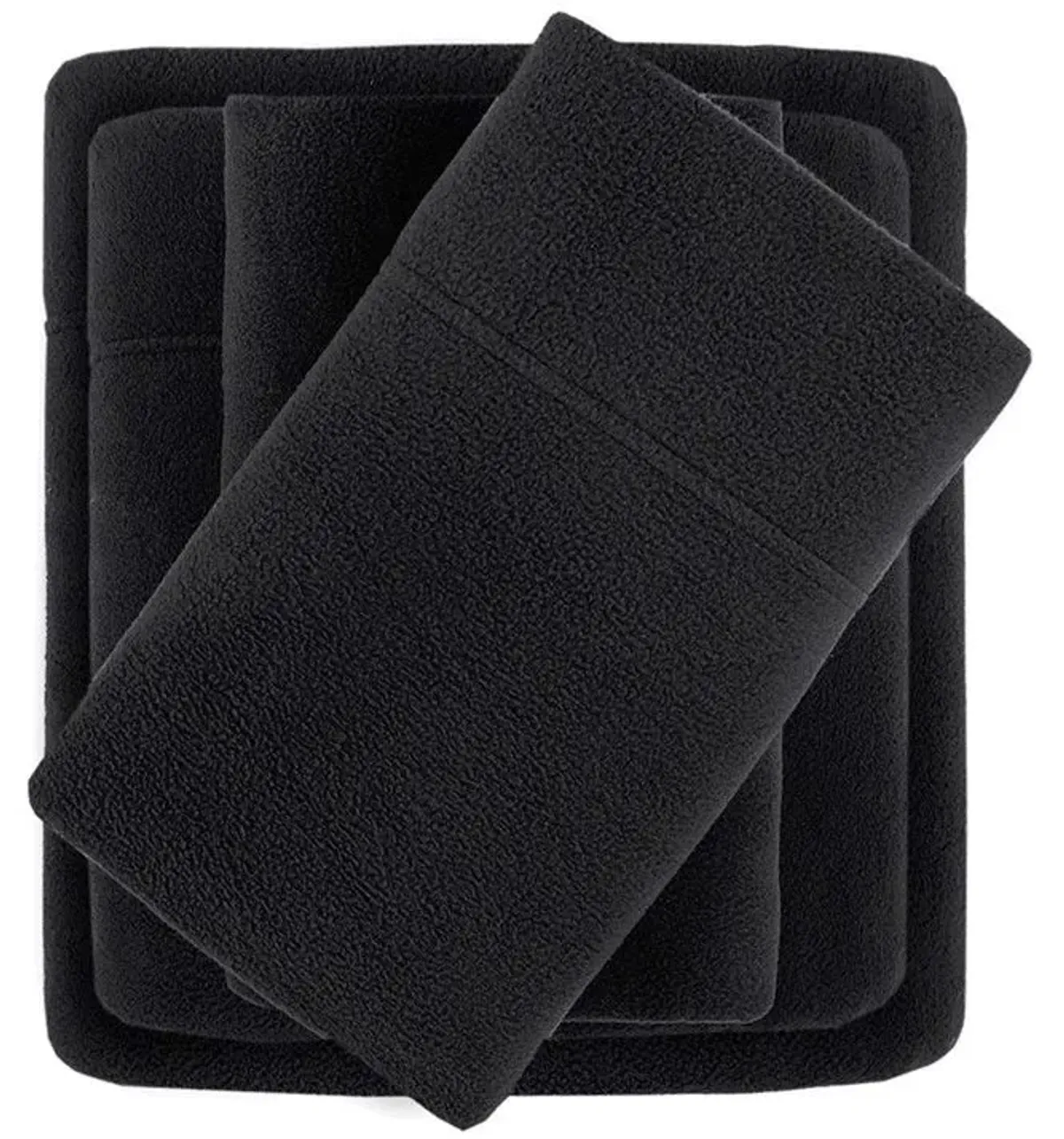 Olliix by True North by Sleep Philosophy Micro Fleece Black Queen Sheet Set