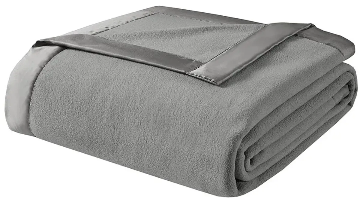 Olliix by True North by Sleep Philosophy Micro Fleece Grey Twin Blanket