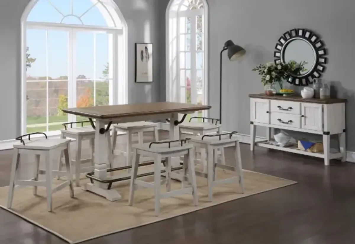 Steve Silver Co. Pendleton 7-Piece Ivory Counter Dining Set