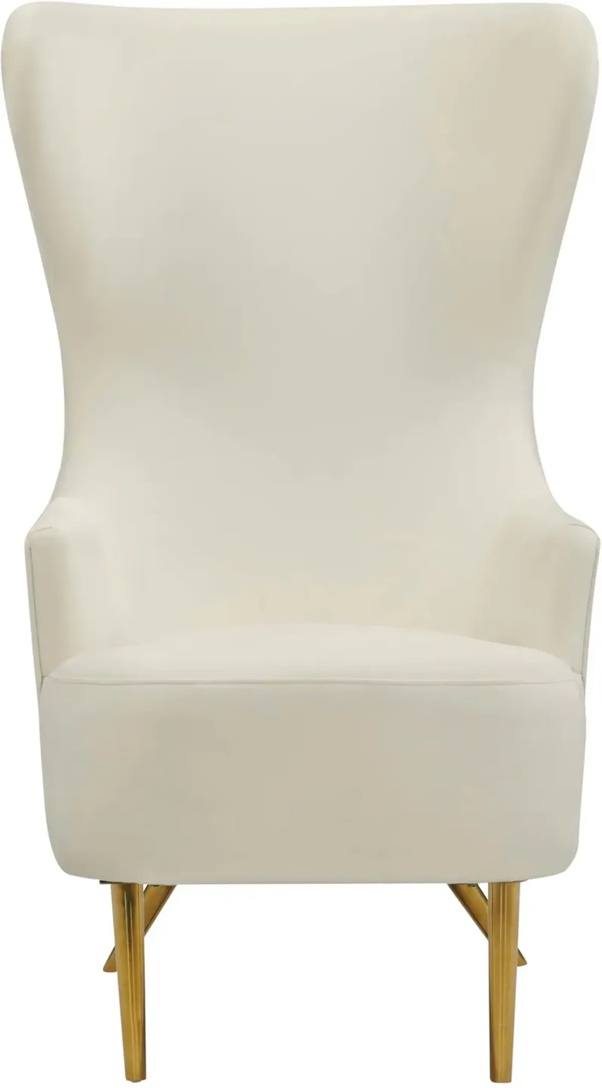 TOV Furniture by Inspire Me Home Decor Cream Julia Wingback Velvet Chair