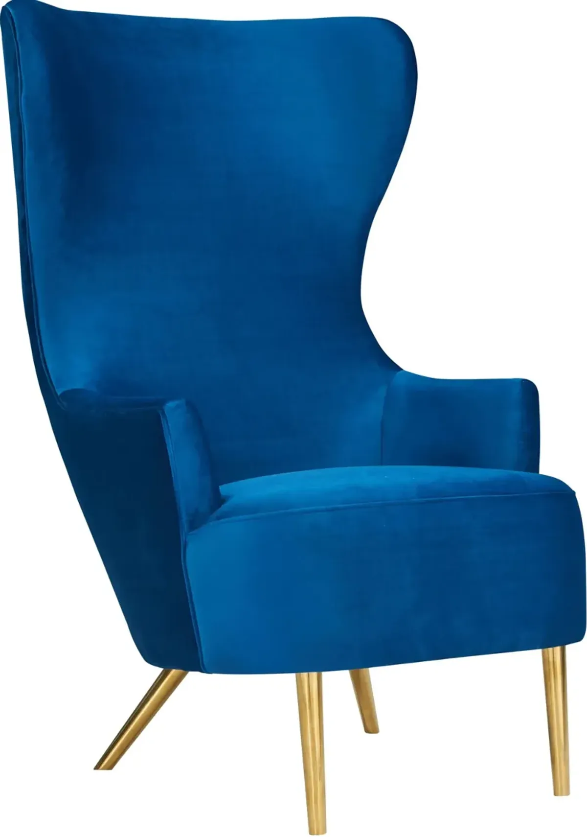 TOV Furniture by Inspire Me Home Decor Navy Julia Wingback Velvet Chair