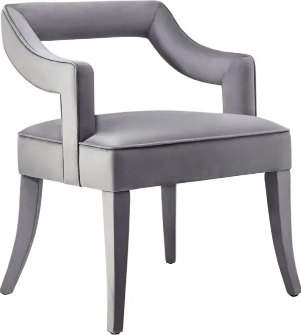 TOV Furniture Tiffany Grey Velvet Chair