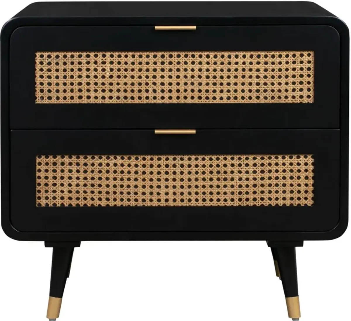 TOV Furniture Christine Black Acacia Nightstand