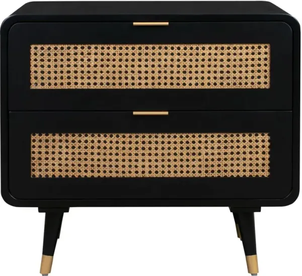 TOV Furniture Christine Black Acacia Nightstand