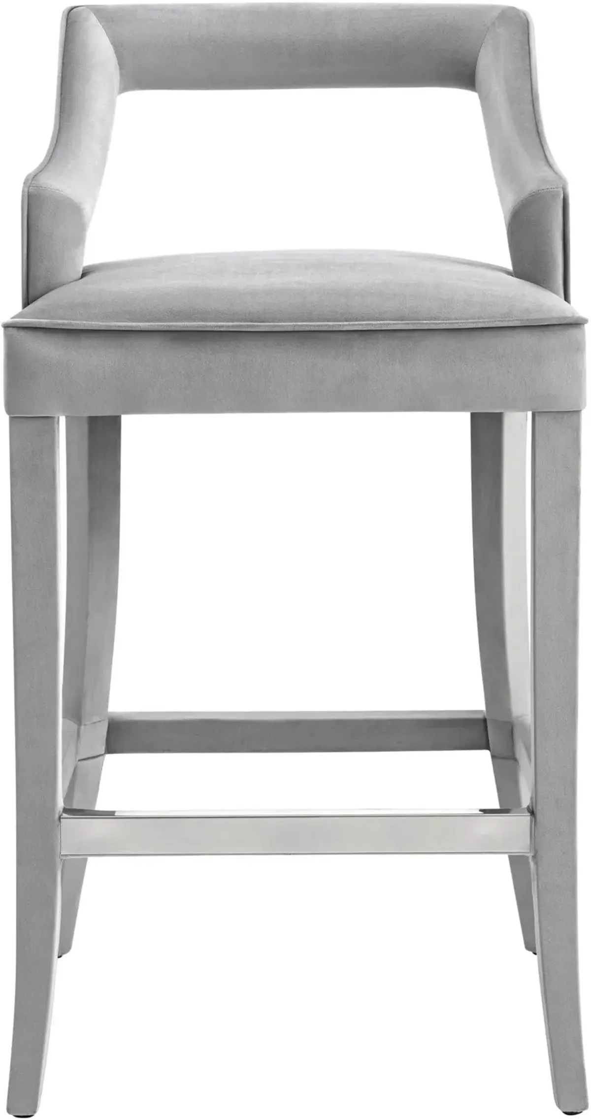 TOV Furniture Tiffany Grey Velvet Counter Stool