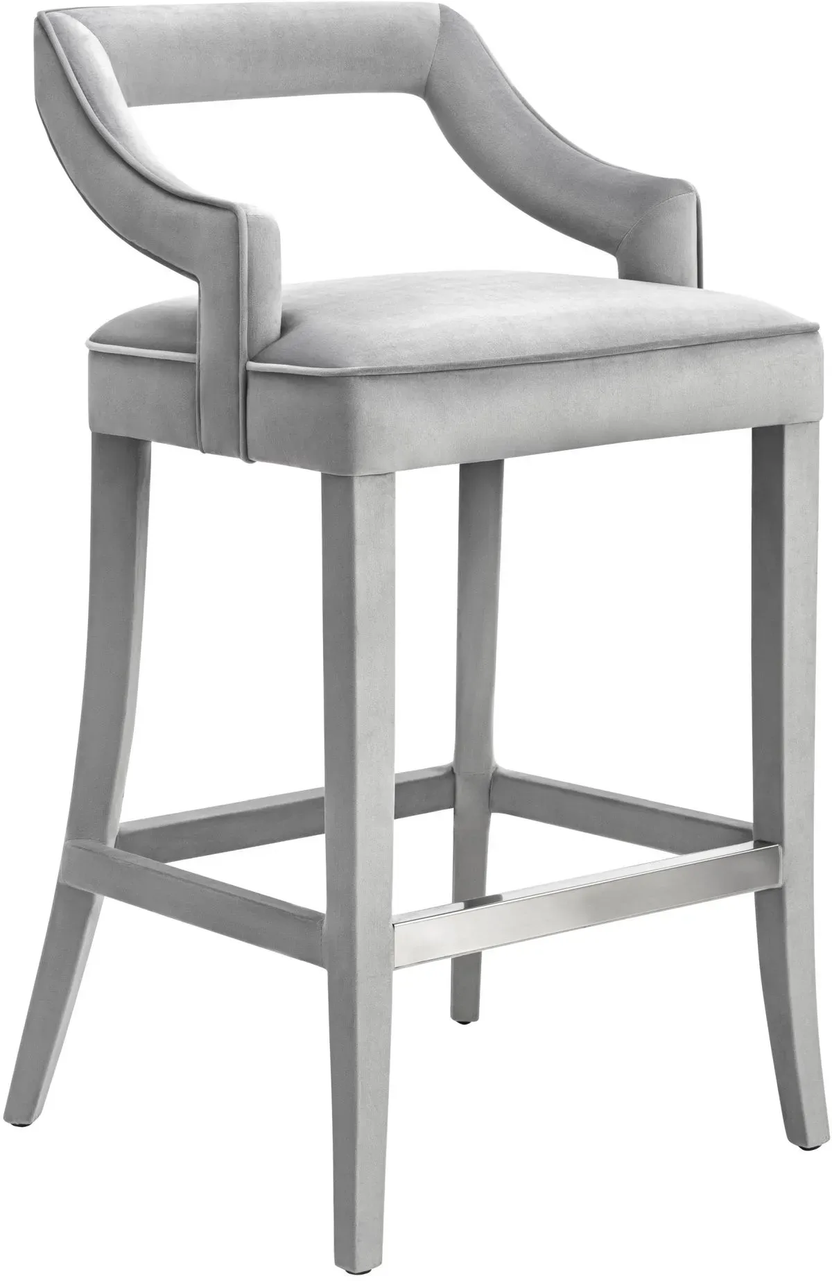 TOV Furniture Tiffany Grey Velvet Counter Stool