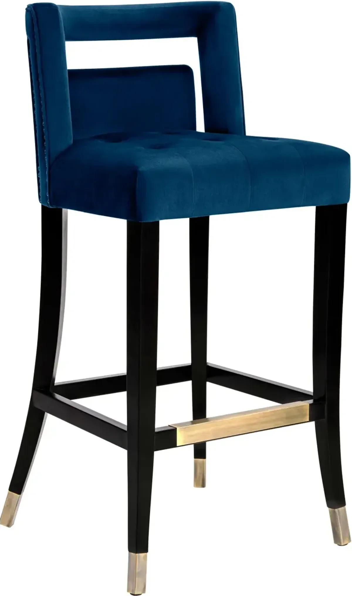 TOV Furniture Hart Navy Velvet Bar Stool
