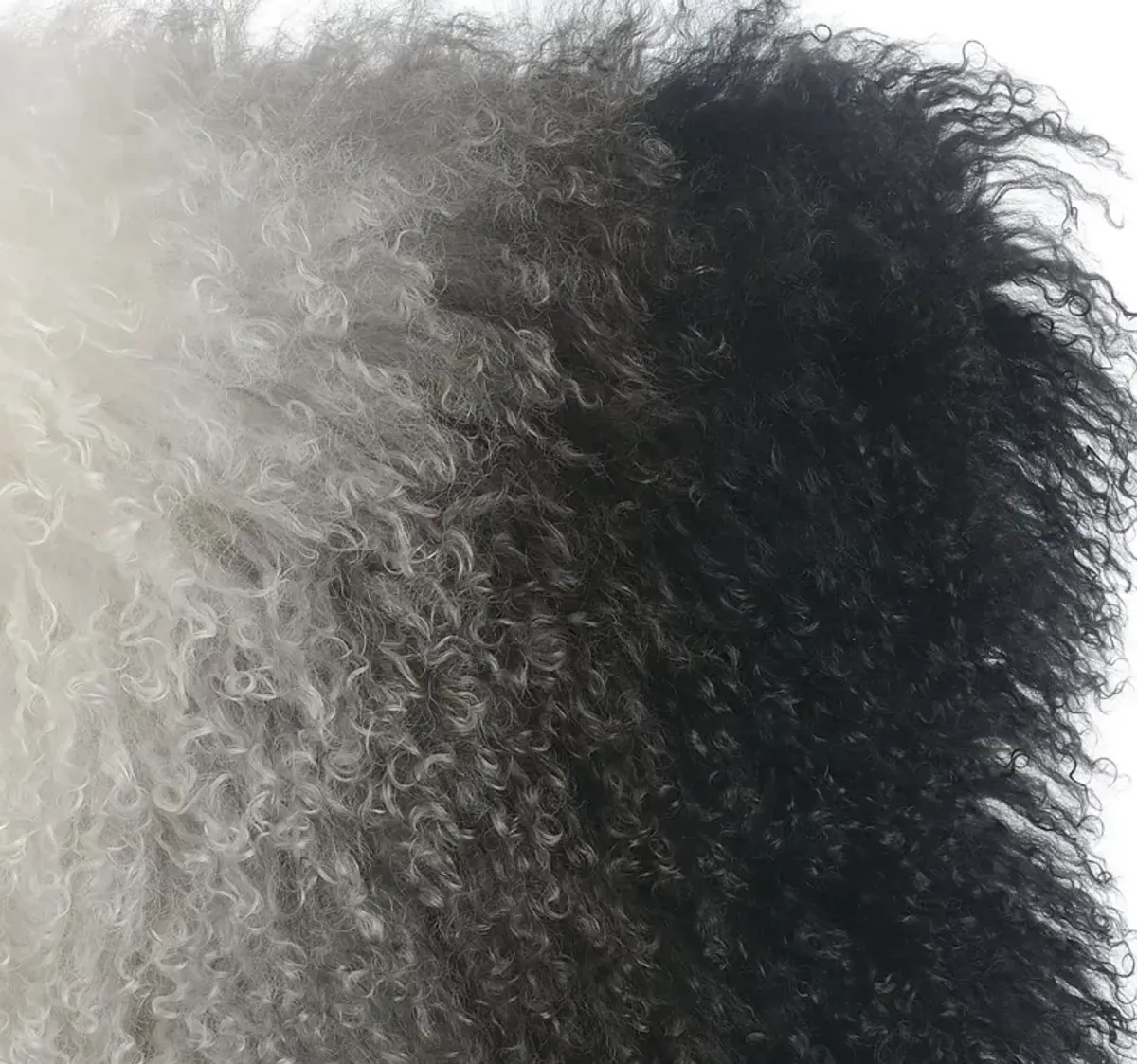 TOV Furniture Tibetan Sheep Pillow White to Black