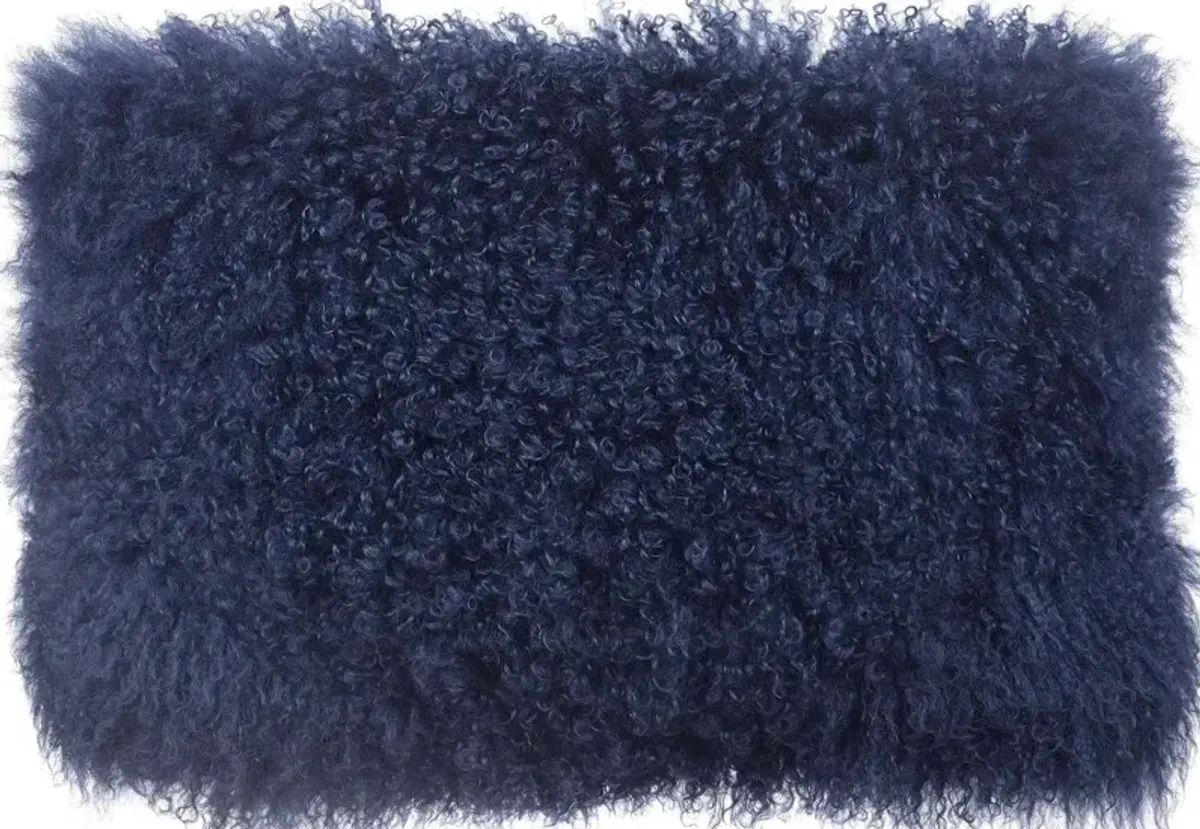 TOV Furniture Tibetan Sheep Long Blue Pillow