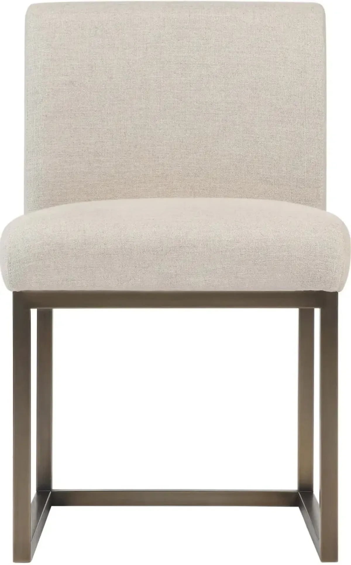 TOV Furniture Haute Beige Linen Chair in Brass