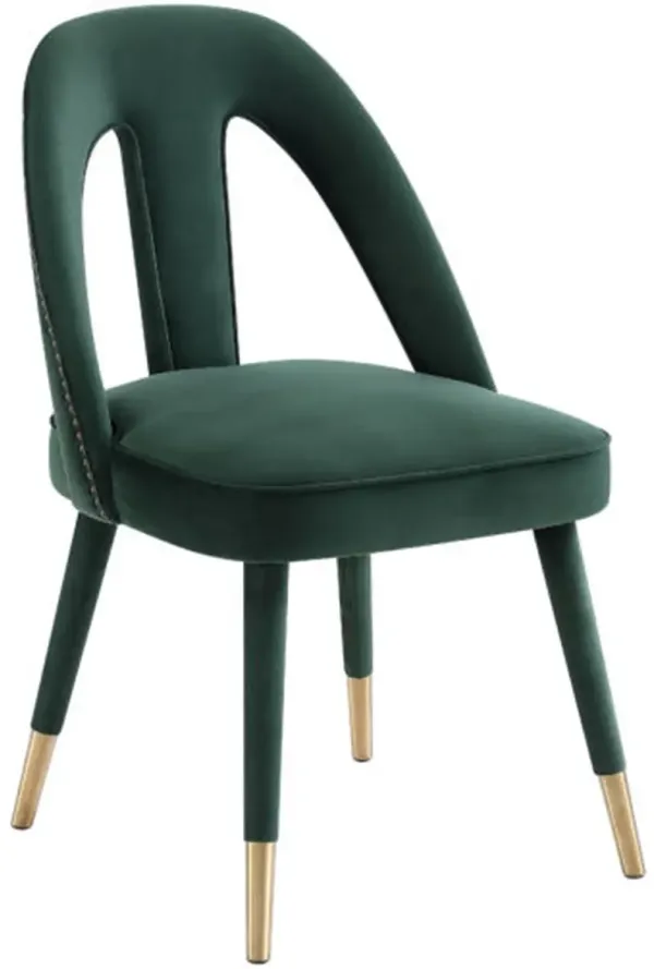 TOV Furniture Petra Forest Green Velvet Side Chair