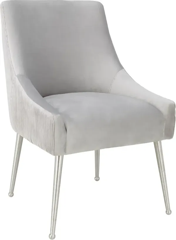 TOV Furniture Beatrix Pleated Light Grey Side Chair