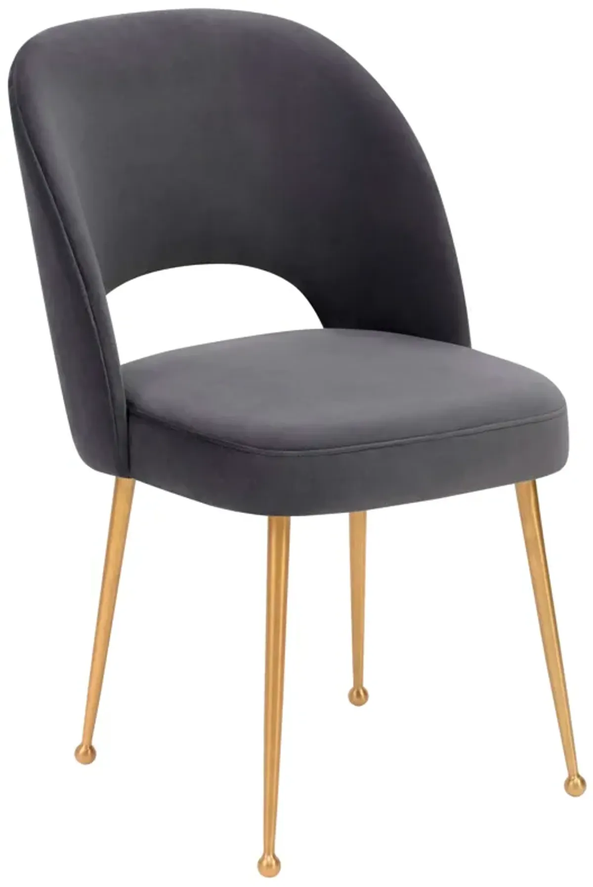 TOV Furniture Swell Dark Grey Velvet Chair