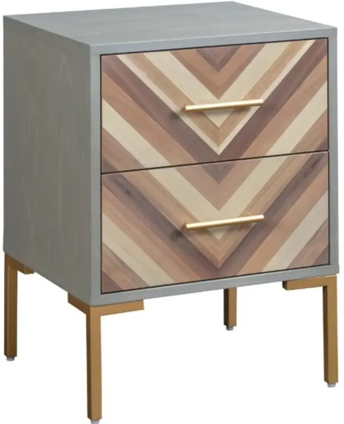 TOV Furniture Quinn Grey and Gold Side Table