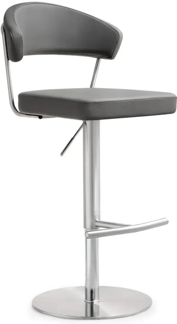TOV Furniture Cosmo Grey Steel Bar Stool