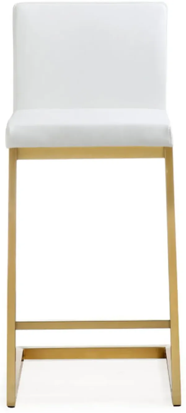 TOV Furniture Parma White Gold Steel Counter Stool