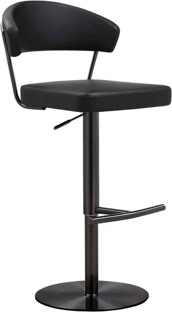 TOV Furniture Cosmo Black on Black Steel Bar Stool