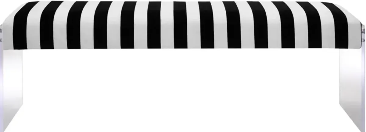 TOV Furniture Envy Antique Paris Vegan Velvet/Acrylic Bench