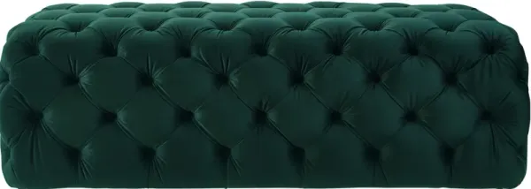 TOV Furniture Kaylee Jumbo Green Velvet Ottoman