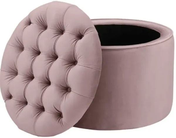 TOV Furniture Queen Mauve Velvet Storage Ottoman