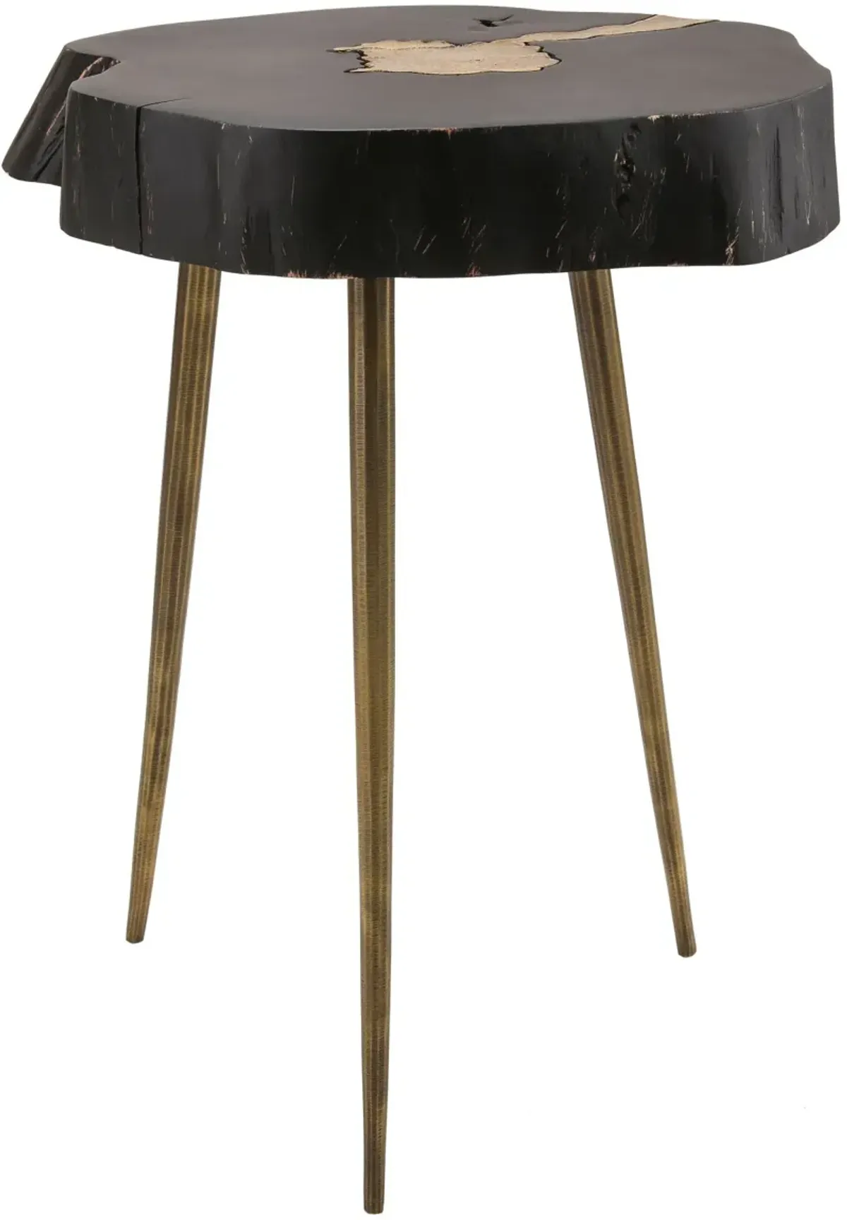 TOV Furniture Timber Black and Brass Side Table