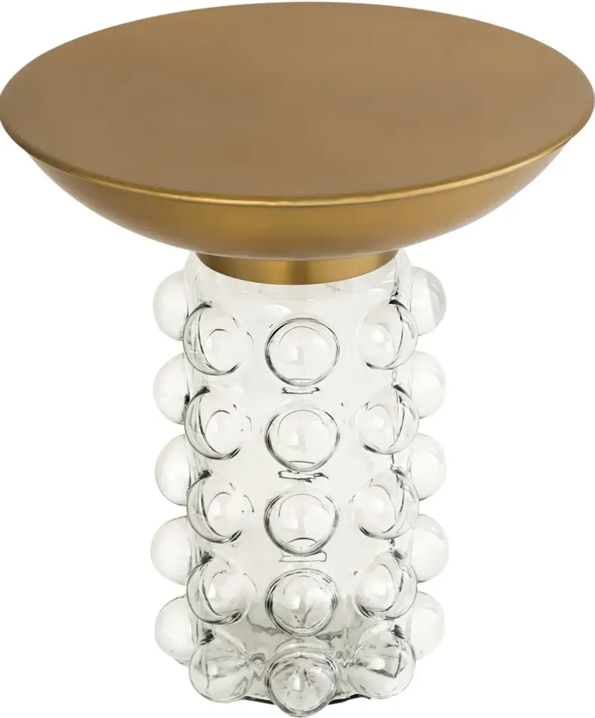 TOV Furniture Bubble Glass/Brass Side Table