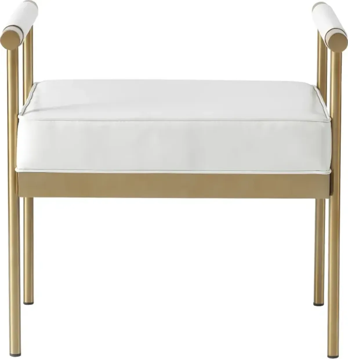 TOV Furniture Diva White Vegan Leather Bench