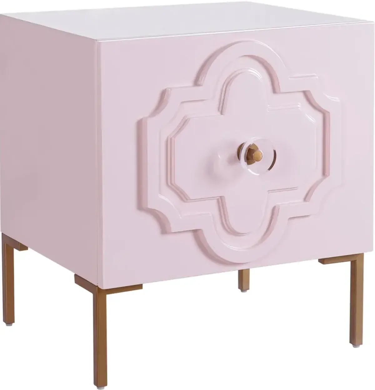 TOV Furniture Anna Pink Lacquer Side Table