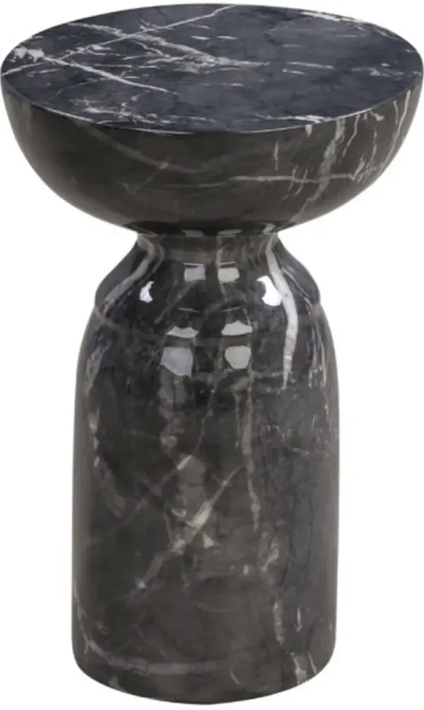 TOV Furniture Rue Black Marble Side Table