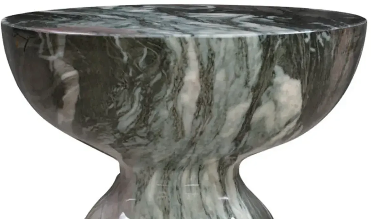 TOV Furniture Rue Grey and Blush Marble Side Table