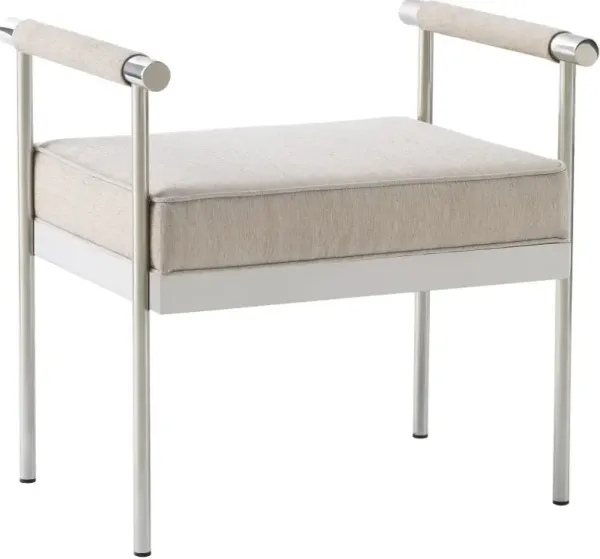 TOV Furniture Diva Cream Velvet Bench