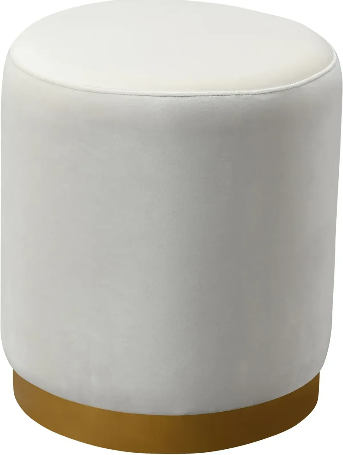 TOV Furniture Opal Cream Velvet Gold Base Ottoman