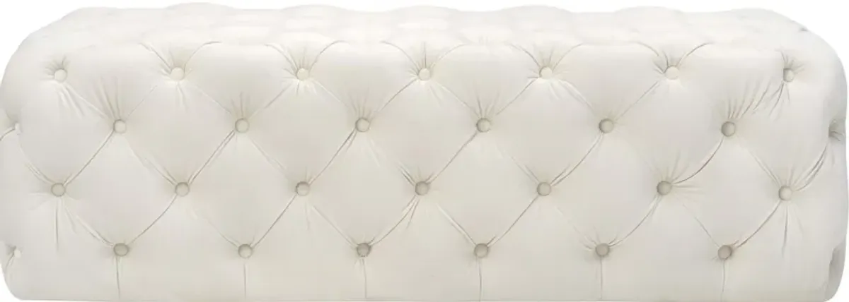 TOV Furniture Kaylee Cream Velvet Ottoman