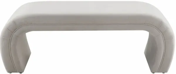 TOV Furniture Kenya Light Grey Velvet Bench