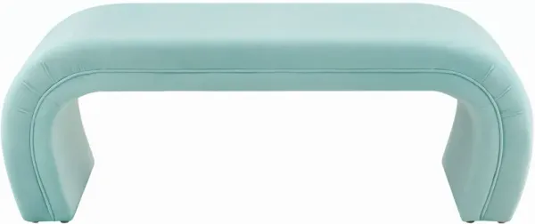 TOV Furniture Kenya Bright Blue Velvet Bench