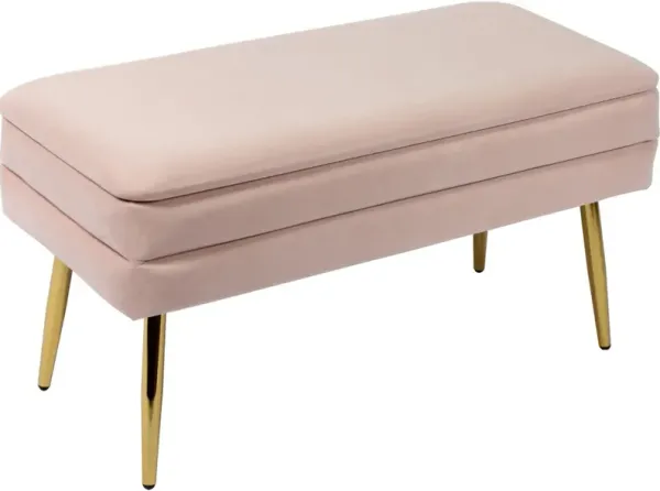 TOV Furniture Ziva Blush Storage Bench