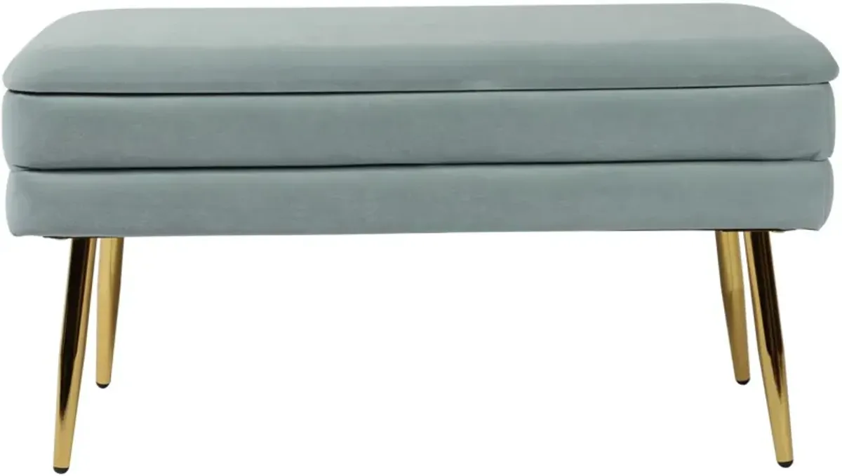 TOV Furniture Ziva Sea Blue Storage Bench