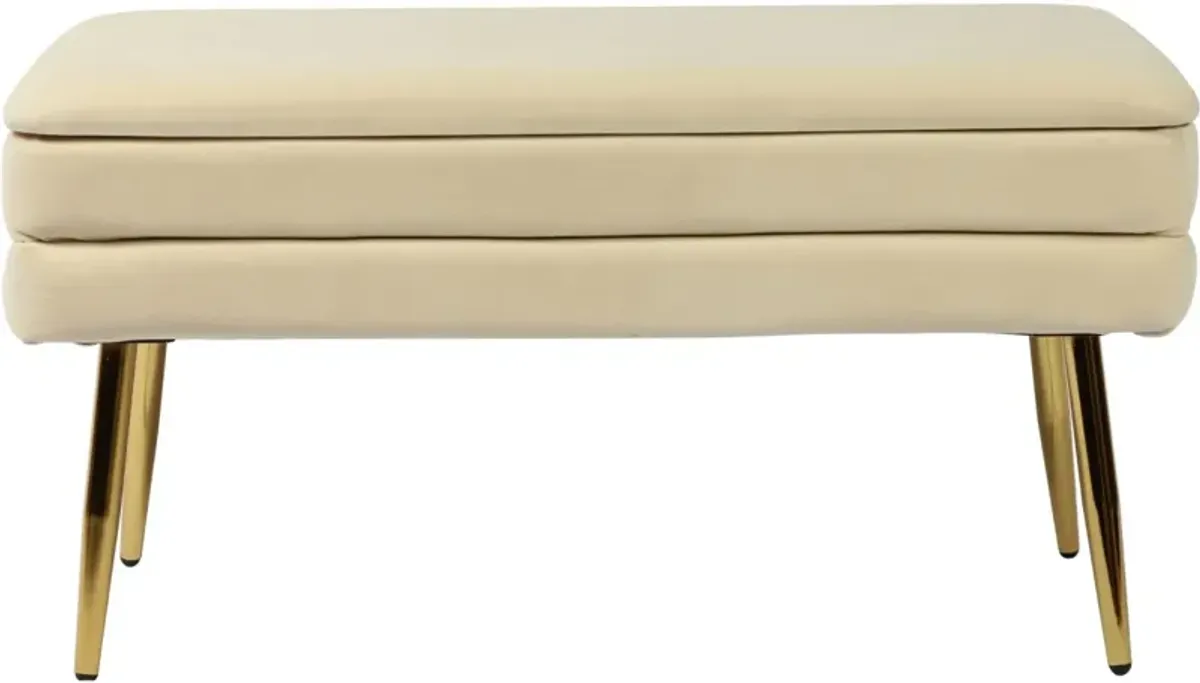 TOV Furniture Ziva Cream Storage Bench