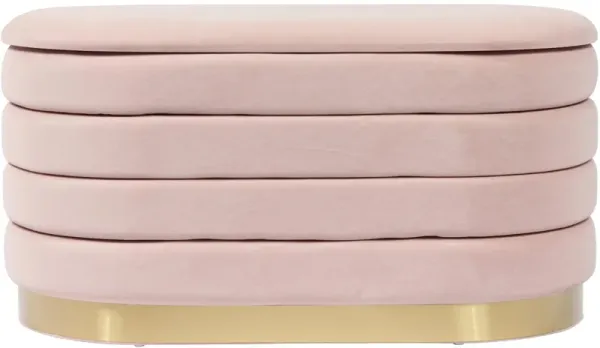 TOV Furniture by TOV Slashed Blush Velvet Lillian Storage Bench