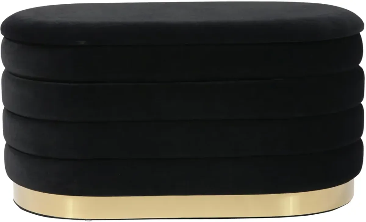 TOV Furniture by TOV Slashed Black Velvet Lillian Storage Bench