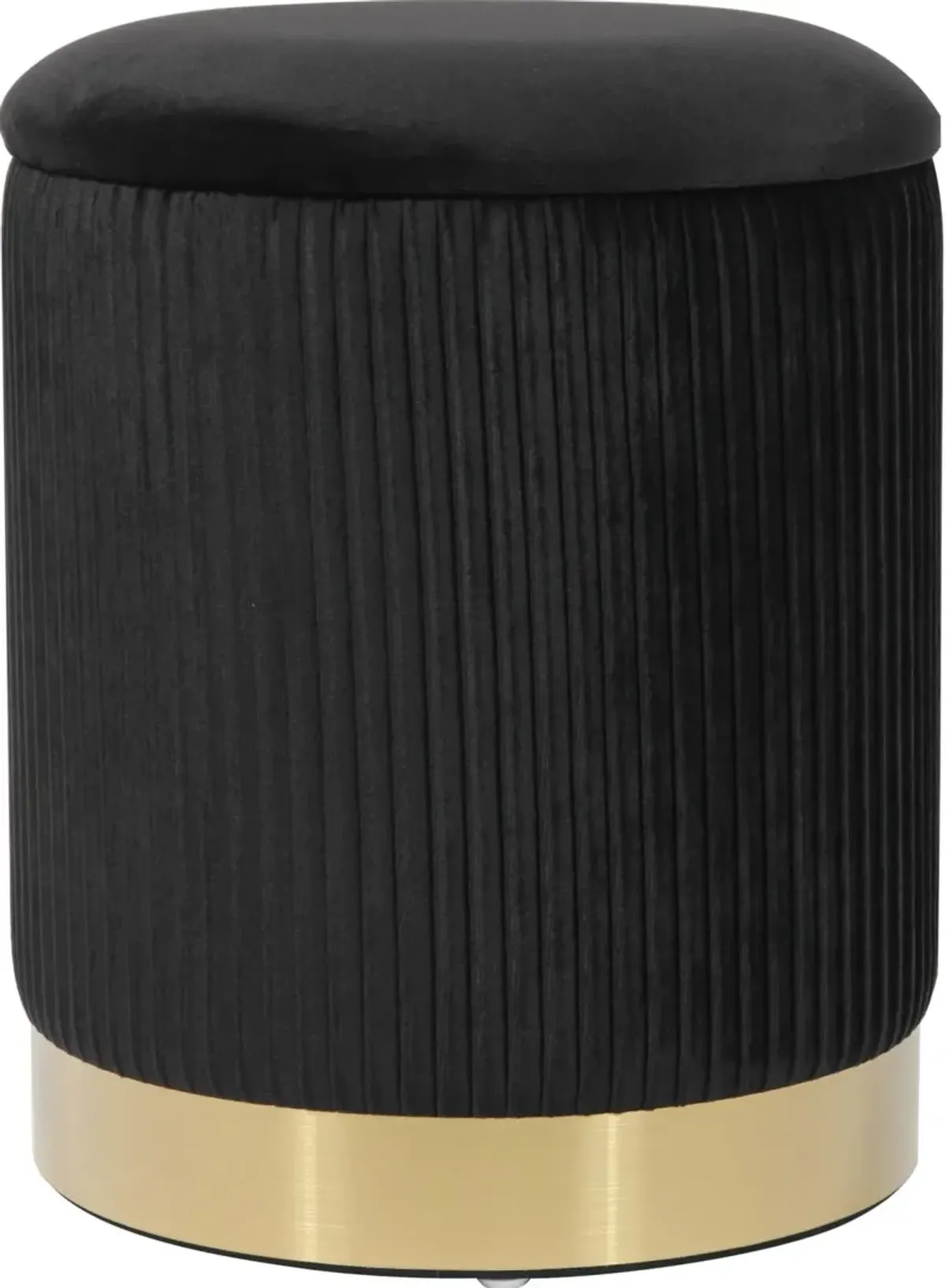 TOV Furniture Zoe Black Velvet Storage Ottoman