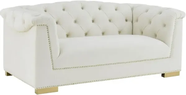 TOV Furniture Farah Cream Velvet Loveseat