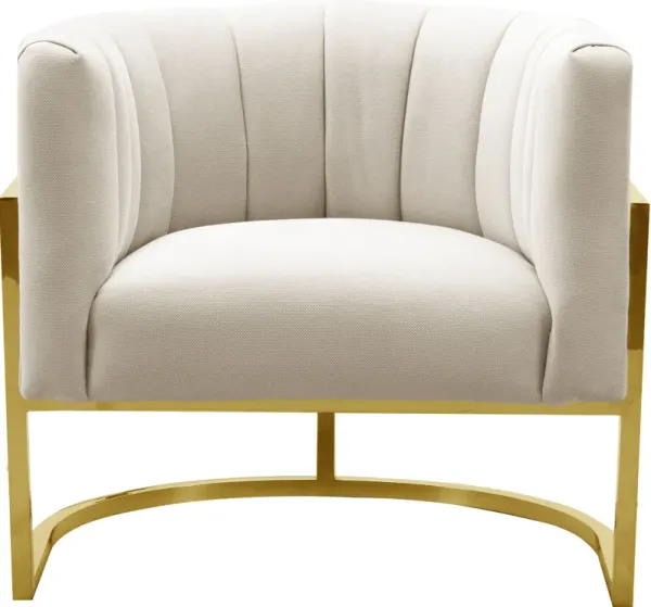 TOV Furniture Magnolia Spotted Cream Chair with Gold Base