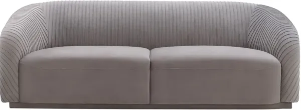 TOV Furniture Yara Pleated Grey Velvet Sofa