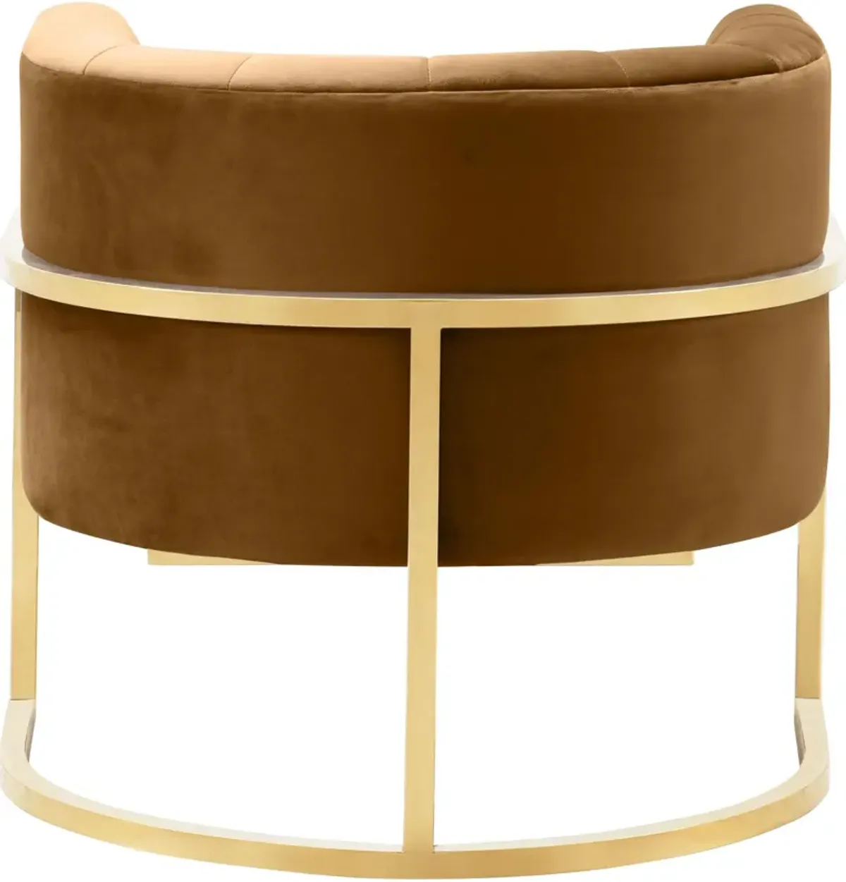 TOV Furniture Magnolia Cognac Velvet Chair with Gold Base