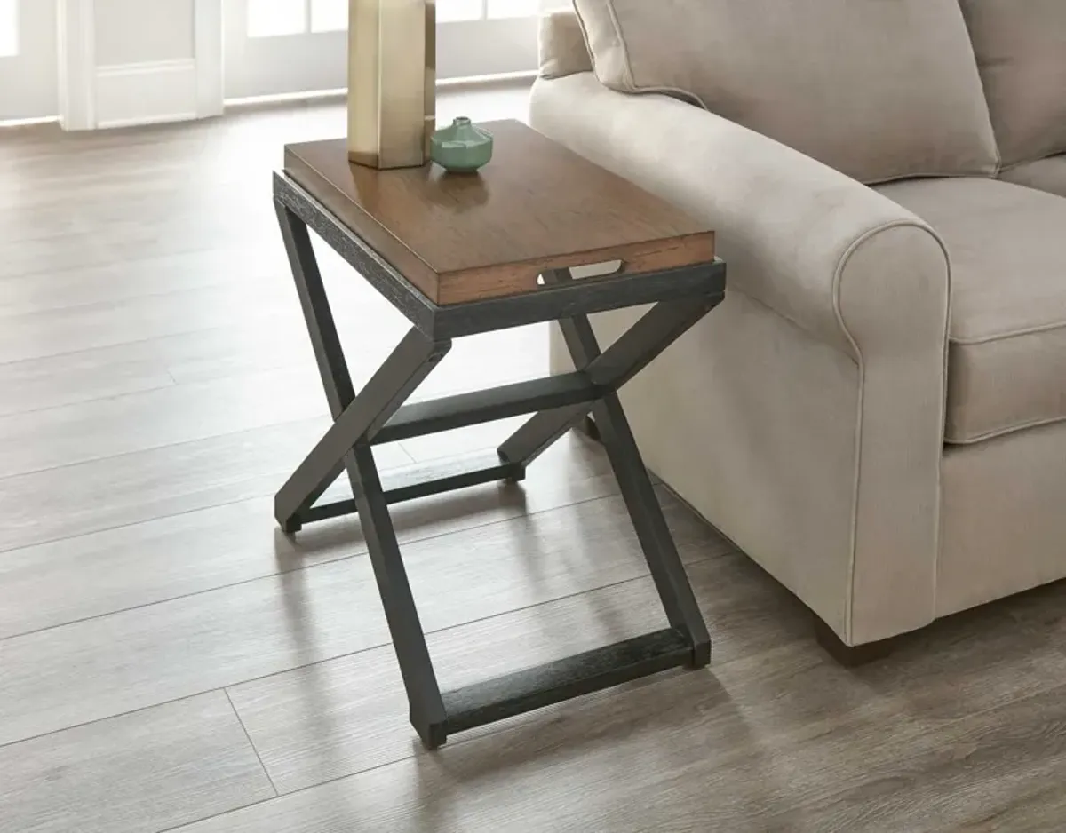 Steve Silver Co. Topeka Brown Walnut/Ebony Chairside End Table