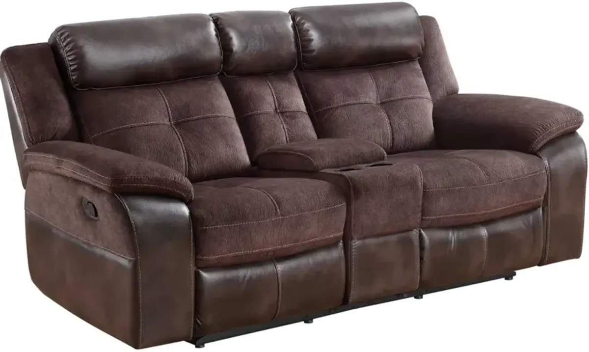Steve Silver Co. Trento Charcoal Dual-Power Reclining Loveseat with Console