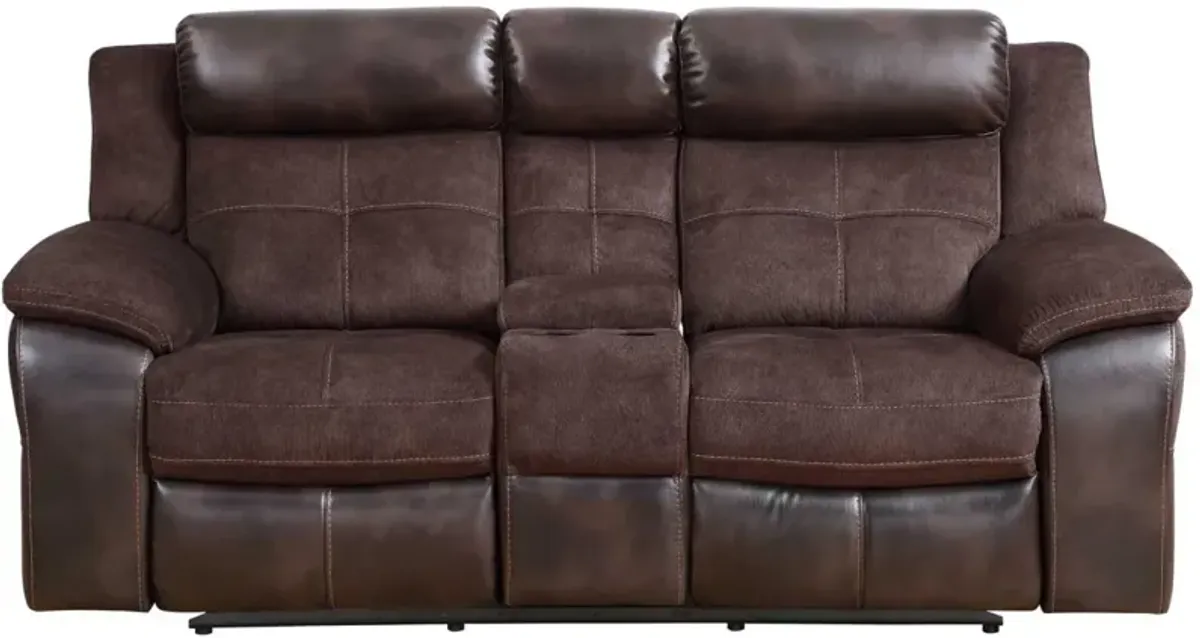 Steve Silver Co. Trento Charcoal Dual-Power Reclining Loveseat with Console
