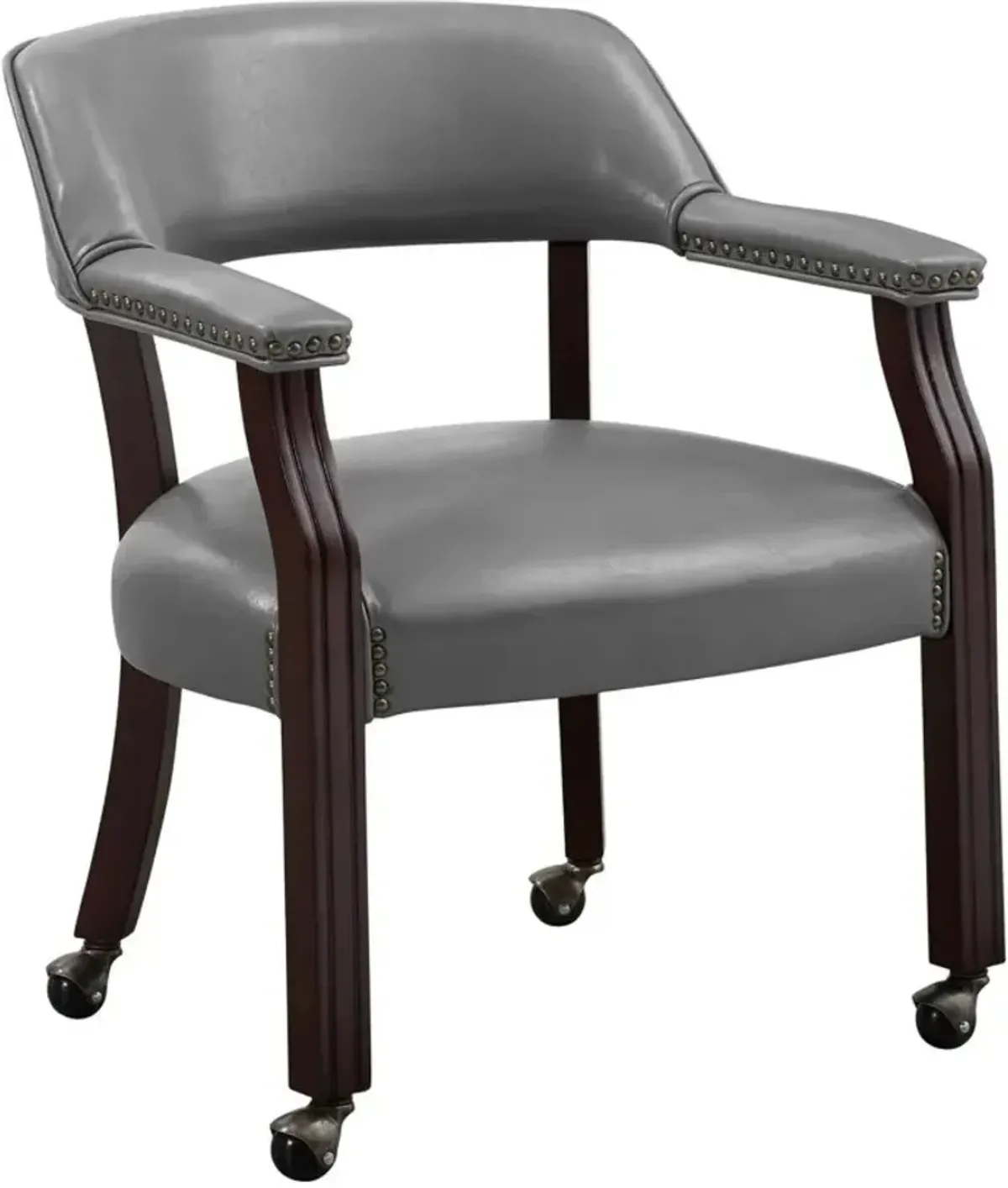 Steve Silver Co. Tournament Cherry/Gray Upholstered Dining Arm Chair