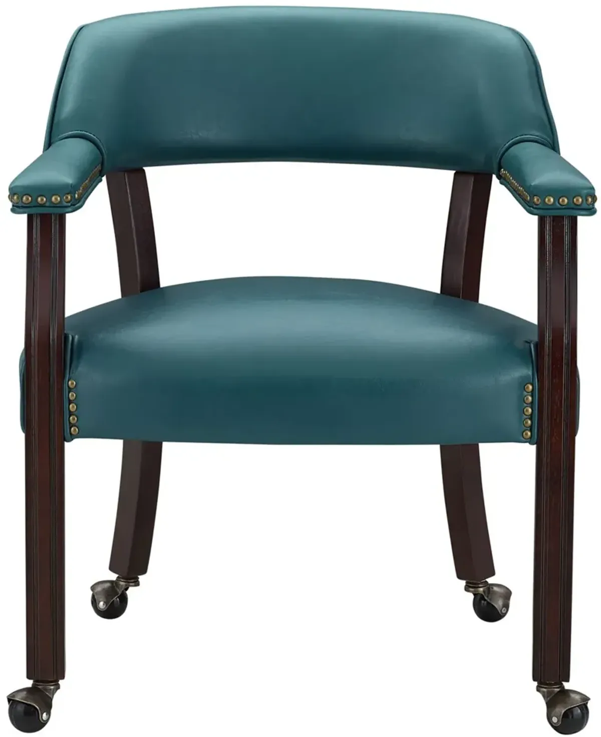Steve Silver Co. Tournament Cherry/Teal Upholstered Dining Arm Chair